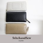 z fB[X Xeb`Ah\[ StitchandSew Round Zip Leather Long Wallet LW102
