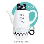 킢eB[tH[c[@|bgJbvZbg@Lbg@lR@VWJgE@fUC Shinzi Katoh Design Tea For Two Cat Tea pot and cup set